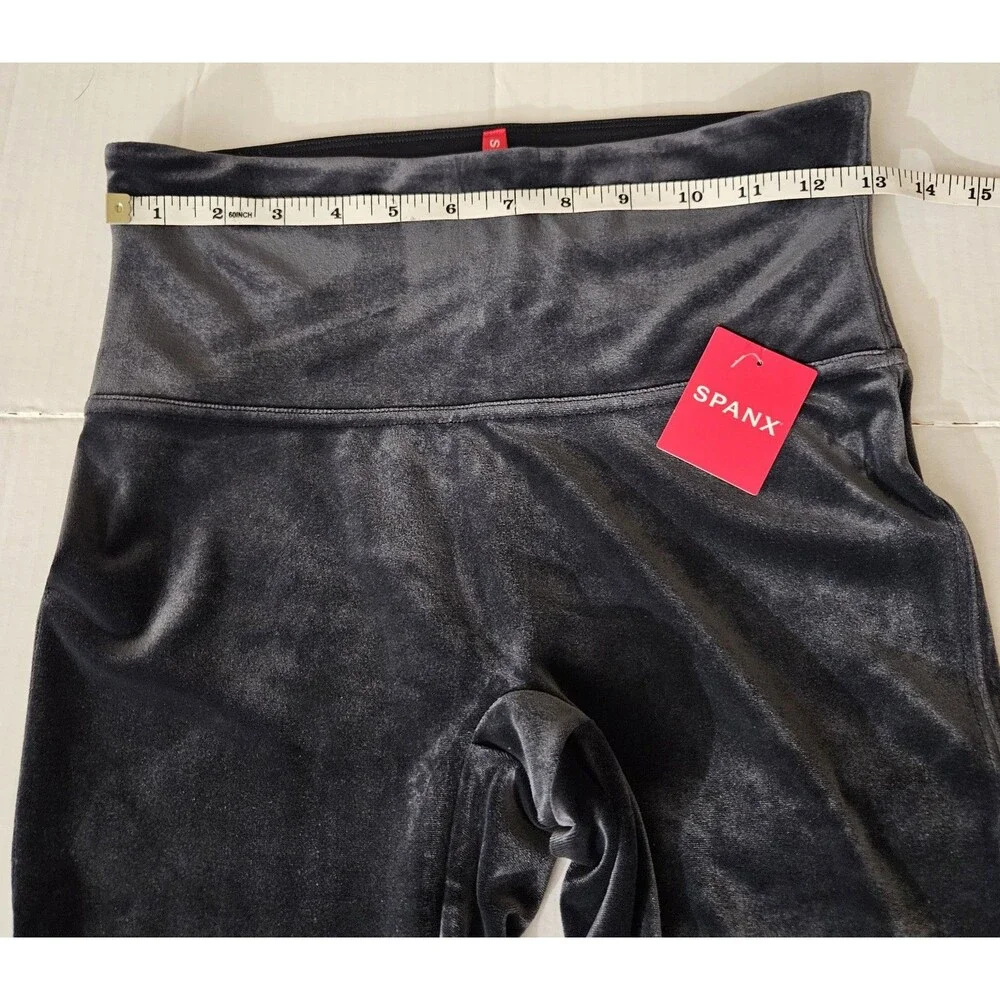 SPANX Tummy Control Lapis Night Navy M Super Soft Velvet Leggings Whimsigoth NWT